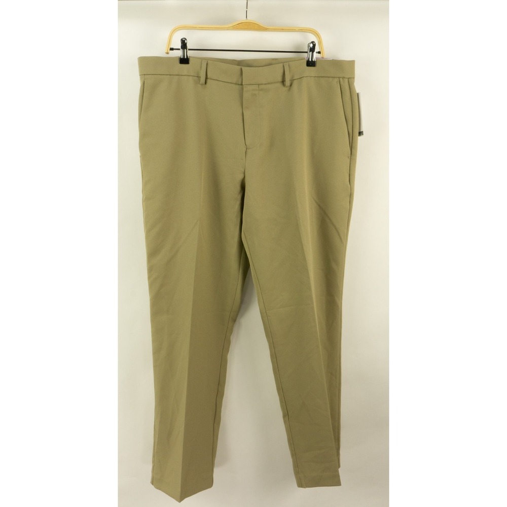 New $95 Perry Ellis Modern Fit Twill Performance Dress Pants Men's 38 x 32 Tan